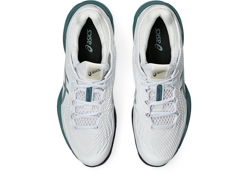 Asics Men's COURT FF 3 Tennis Shoes in White/Foggy Teal