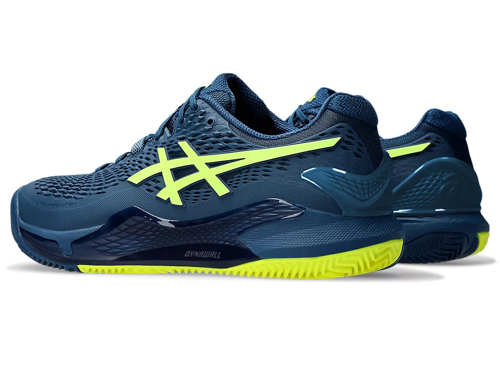 Asics Men's GEL-RESOLUTION 9 CLAY Tennis Shoes in Mako Blue/Safety Yellow