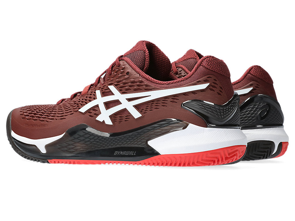 Asics Men's GEL-RESOLUTION 9 CLAY CPS Shoes in Antique Red/White