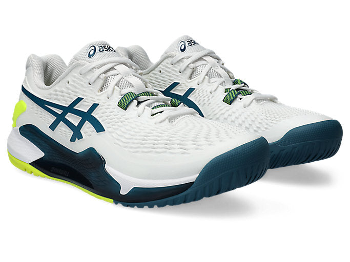 Asics Men'S GEL-RESOLUTION 9 Wide (2E) CPS Shoes in White/Restful Teal