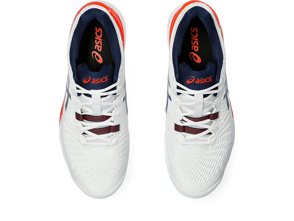 Asics Men'S GEL-RESOLUTION 9 Wide (2E) Tennis Shoes in White/Blue Expanse