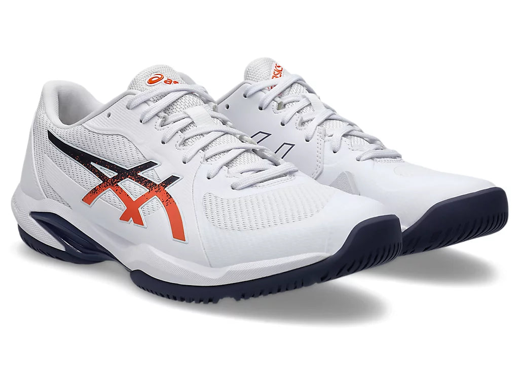 Asics Men's SOLUTION SWIFT FF 2 Tennis Shoes in White/Nova Orange