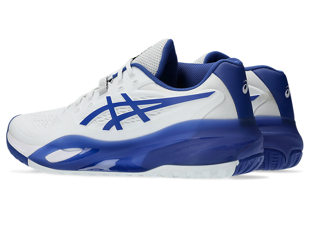 Asics Men GEL-RESOLUTION X Tennis Shoes in White/Dark Cobalt