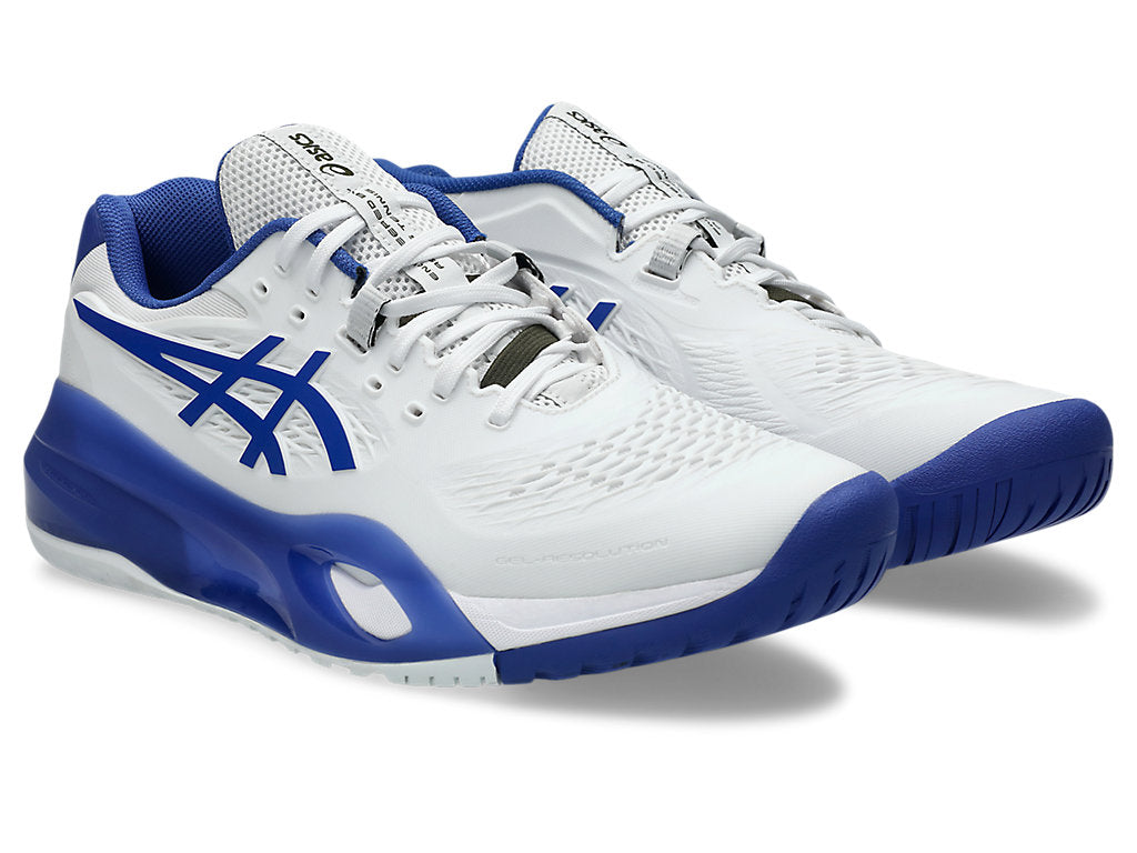 Asics Men GEL-RESOLUTION X Tennis Shoes in White/Dark Cobalt
