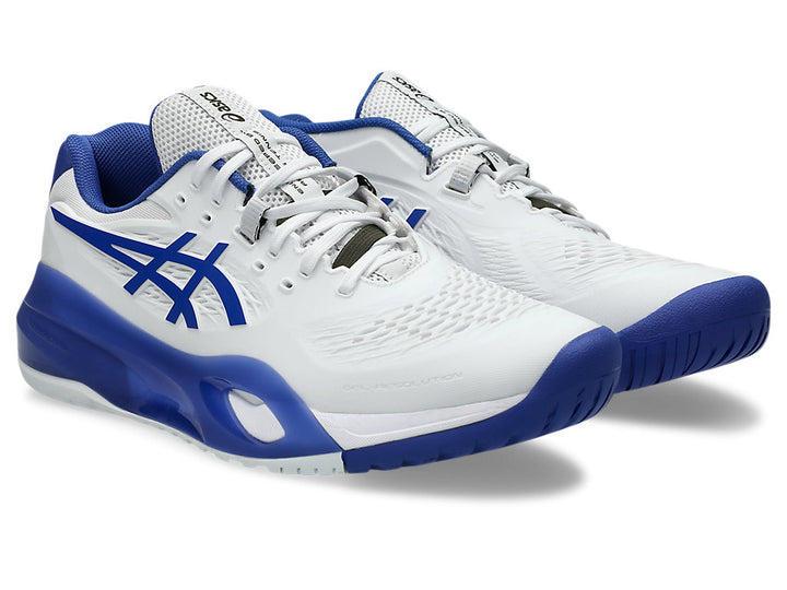 Asics Men GEL-RESOLUTION X Tennis Shoes in White/Dark Cobalt