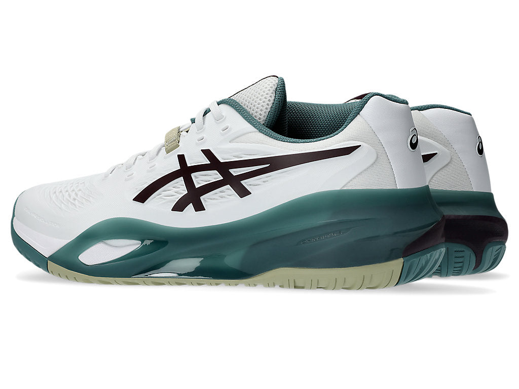 Asics Men's GEL-RESOLUTION X Tennis Shoes in White/Dark Aubergine