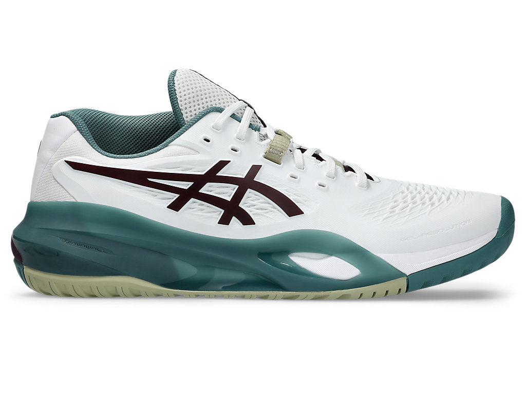 Asics Men's GEL-RESOLUTION X Tennis Shoes in White/Dark Aubergine