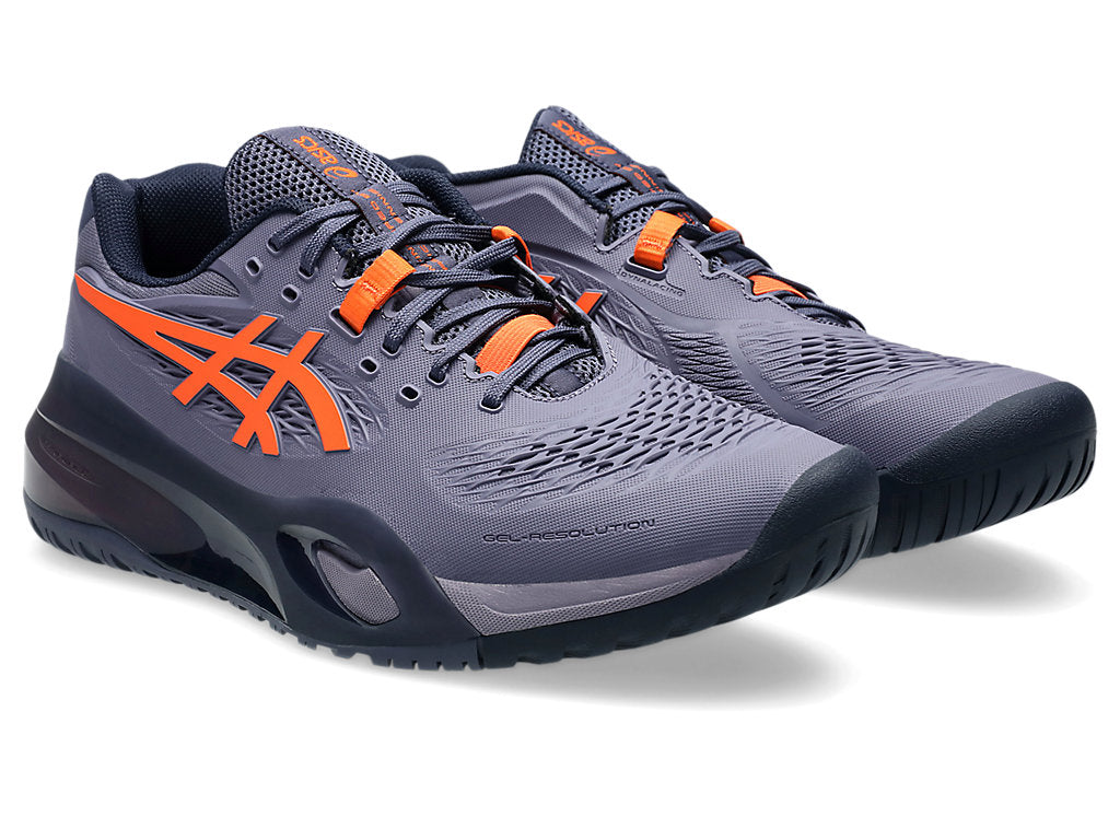 Asics Men's GEL-RESOLUTION X Tennis Shoes in Greyish Purple/Nova Orange