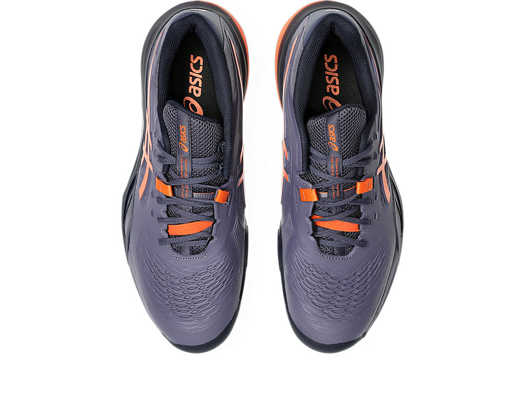 Asics Men's GEL-RESOLUTION X Tennis Shoes in Greyish Purple/Nova Orange