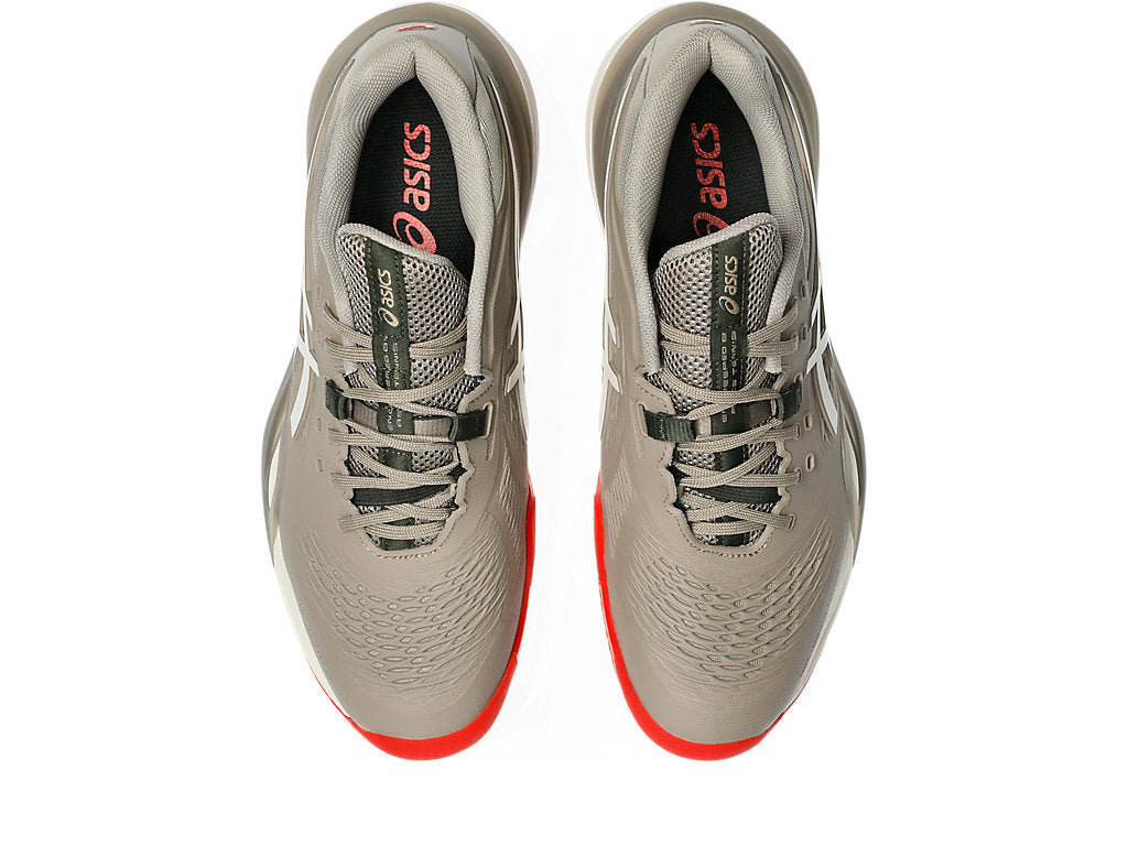 Asics Men's GEL-RESOLUTION X CLAY Tennis Shoes in Greige/Soft Oat