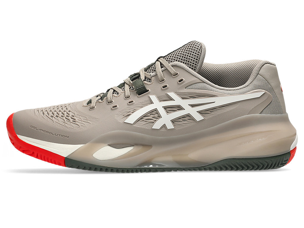 Asics Men's GEL-RESOLUTION X CLAY Tennis Shoes in Greige/Soft Oat