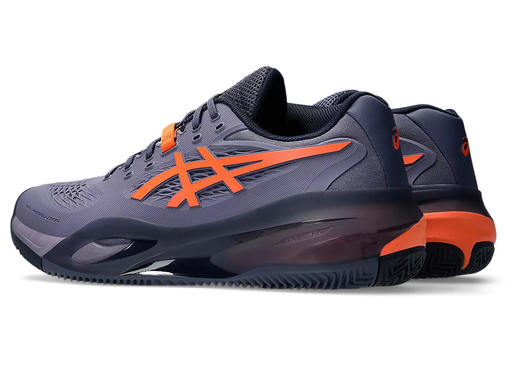 Asics Men's GEL-RESOLUTION X CLAY Tennis Shoes in Greyish Purple/Nova Orange