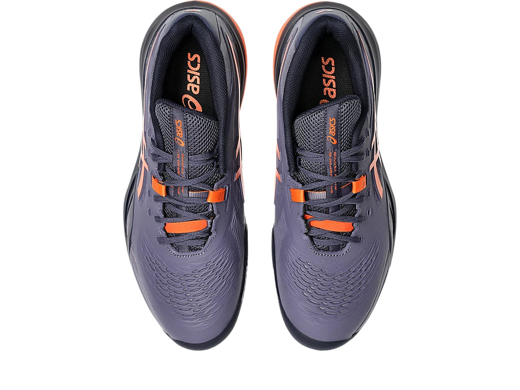 Asics Men's GEL-RESOLUTION X CLAY Tennis Shoes in Greyish Purple/Nova Orange