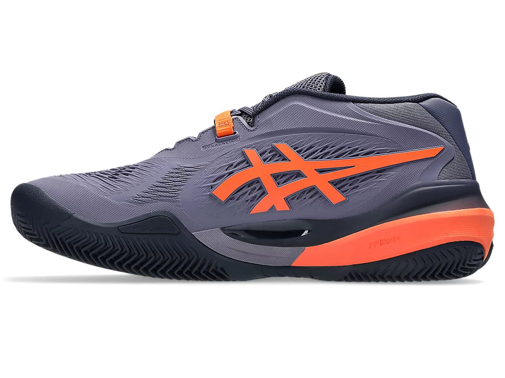 Asics Men's GEL-RESOLUTION X CLAY Tennis Shoes in Greyish Purple/Nova Orange