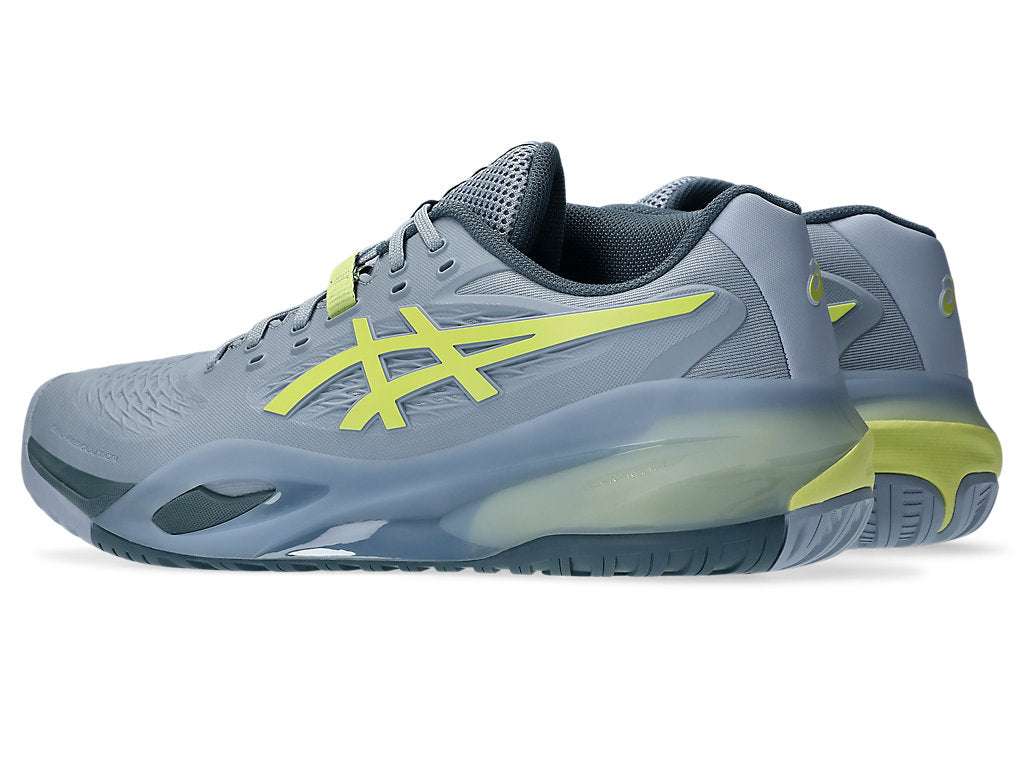 Asics Men's GEL-RESOLUTION X Wide (2E) Tennis Shoes in Grey Blue/Pistachio