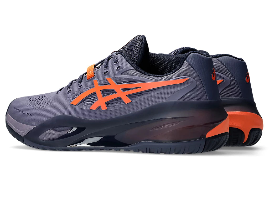 Asics Men's GEL-RESOLUTION X Wide Tennis Shoes in Greyish Purple/Nova Orange