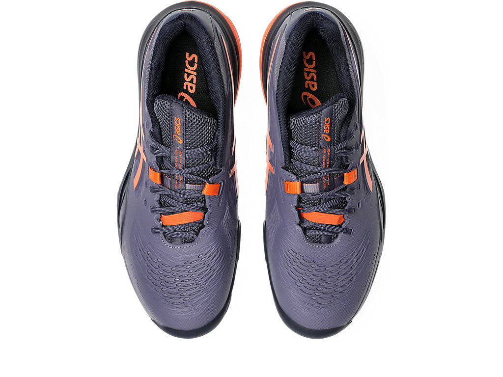 Asics Men's GEL-RESOLUTION X Wide Tennis Shoes in Greyish Purple/Nova Orange