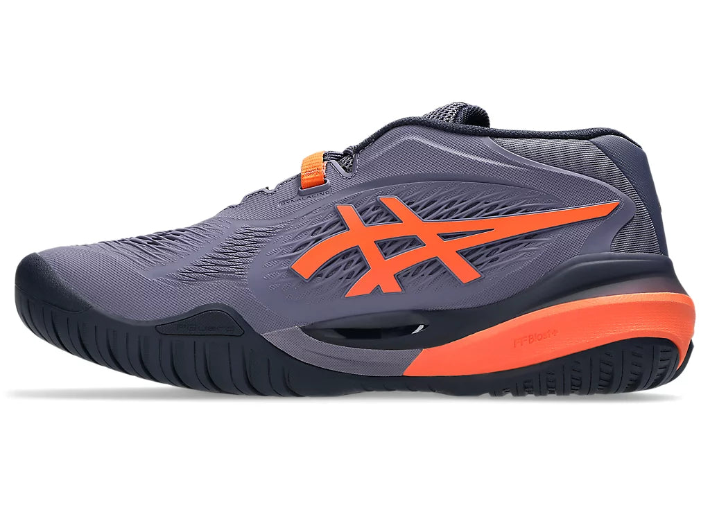 Asics Men's GEL-RESOLUTION X Wide Tennis Shoes in Greyish Purple/Nova Orange