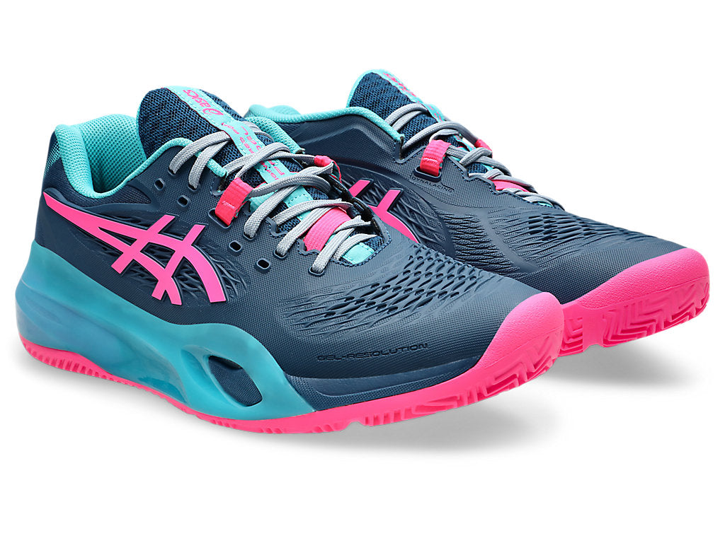 Asics Men's GEL-RESOLUTION X PADEL Tennis Shoes in Mako Blue/Hot Pink