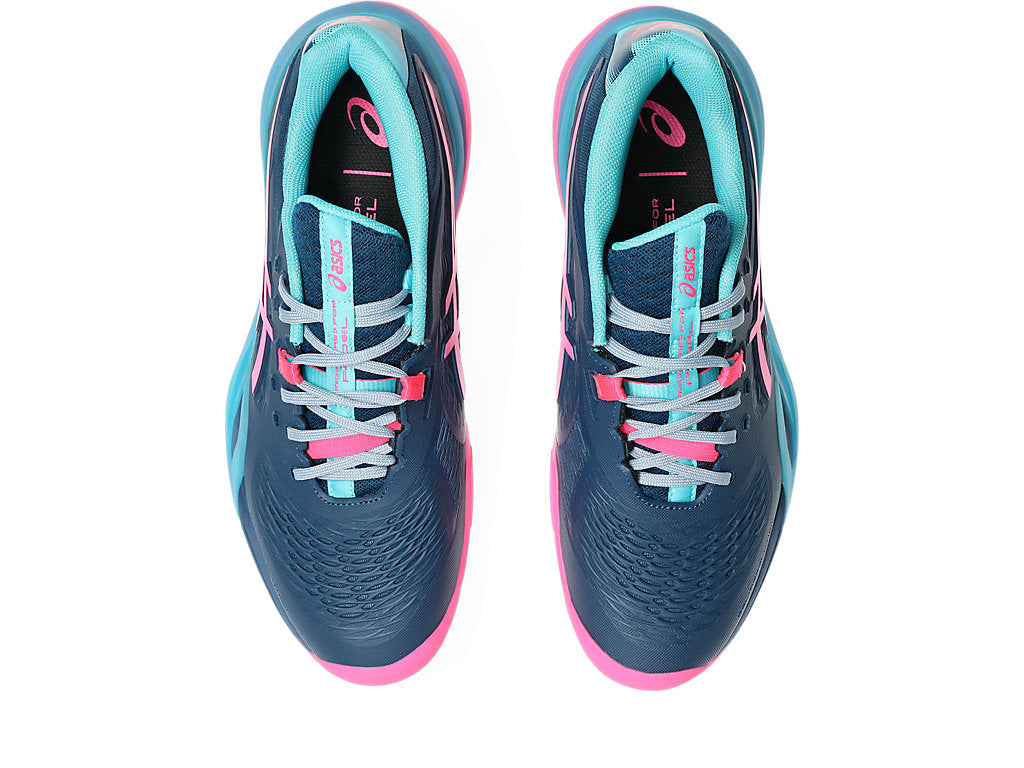 Asics Men's GEL-RESOLUTION X PADEL Tennis Shoes in Mako Blue/Hot Pink