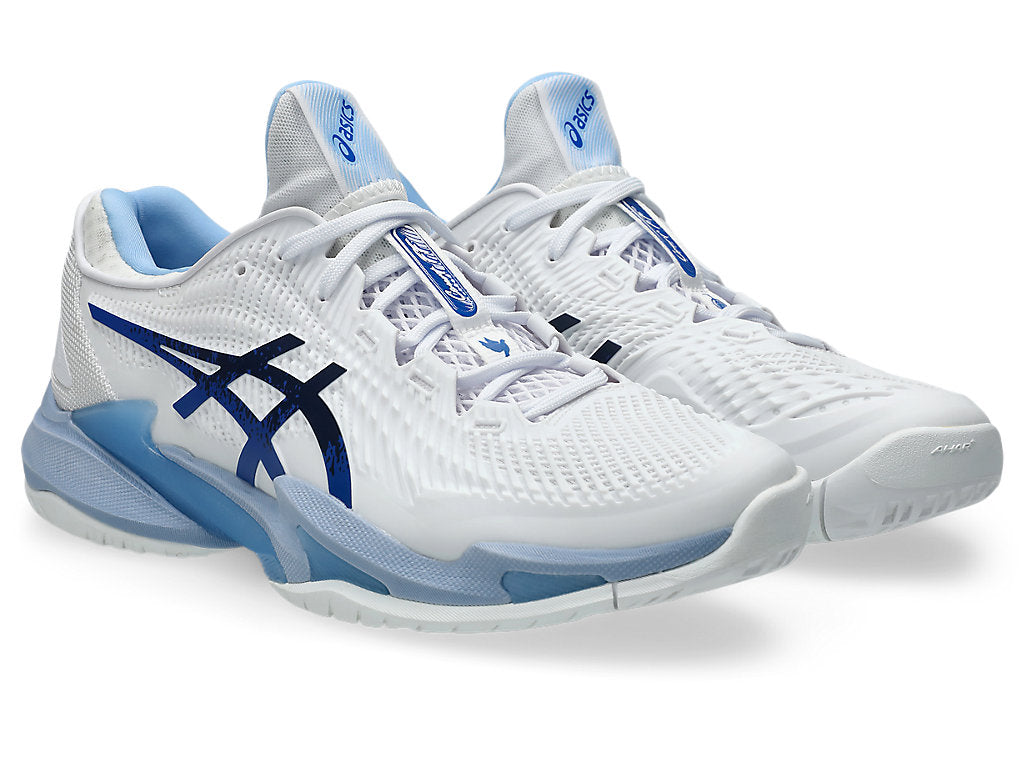 Asics Men COURT FF 3 NOVAK Tennis Shoes in White/Tuna Blue