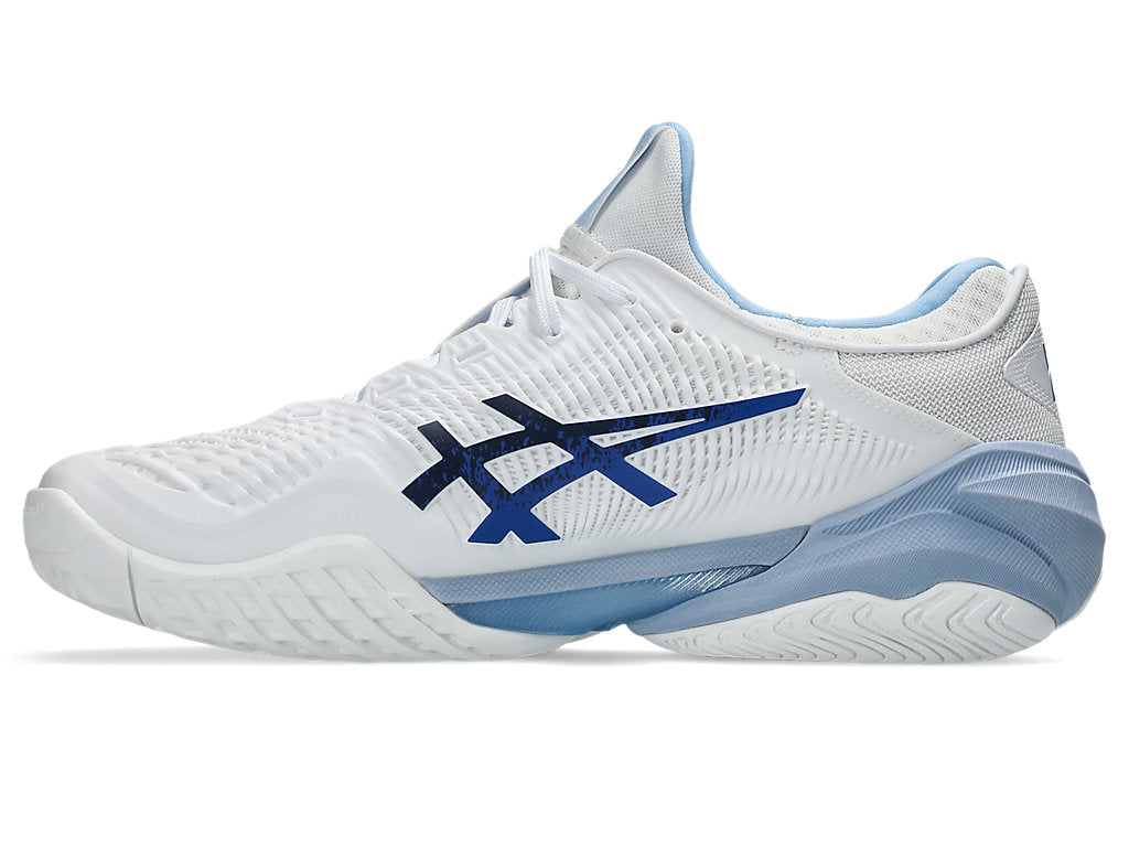Asics Men COURT FF 3 NOVAK Tennis Shoes in White/Tuna Blue
