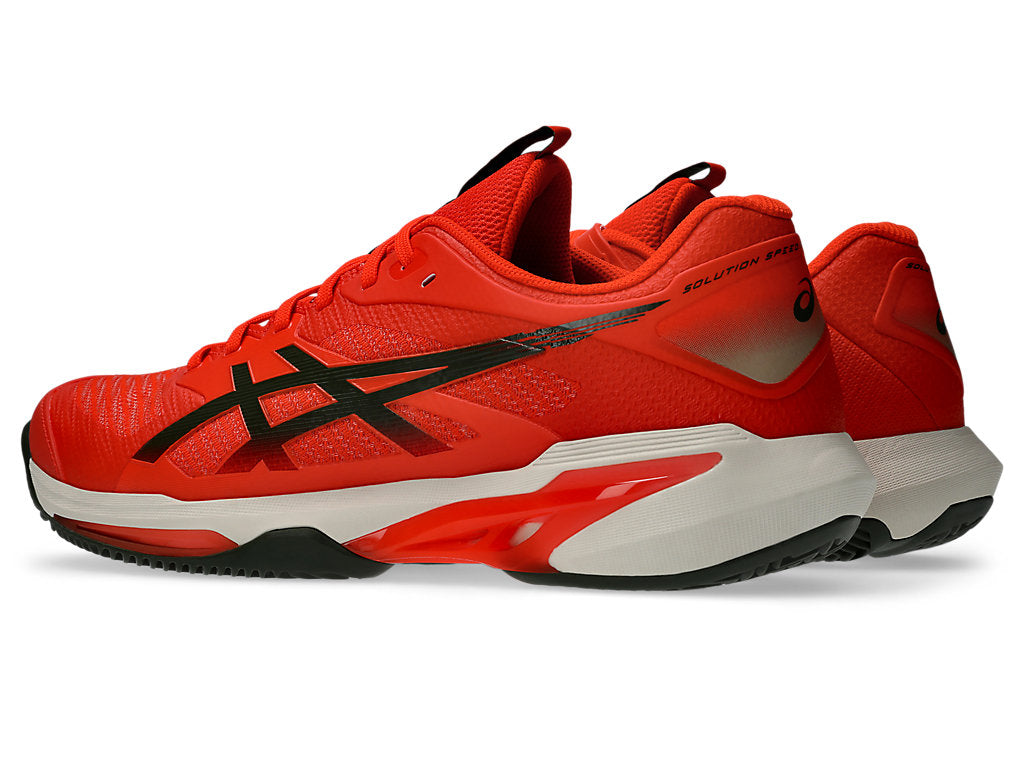 Asics Men's SOLUTION SPEED FF 4 CLAY Tennis Shoes in Cherry Tomato/Vintage Khaki