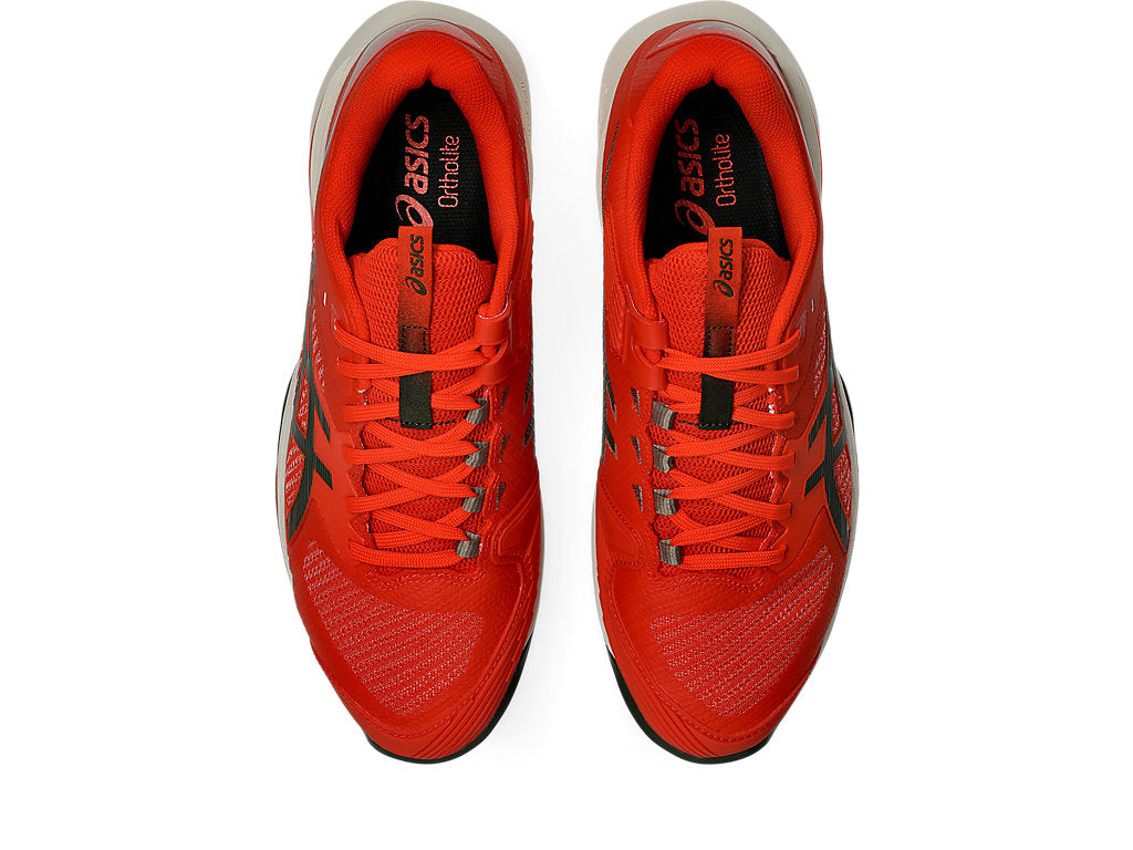 Asics Men's SOLUTION SPEED FF 4 CLAY Tennis Shoes in Cherry Tomato/Vintage Khaki