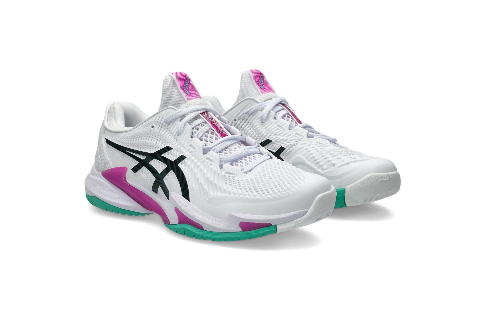 Asics Men's COURT FF 3 Tennis Shoes in White/Digital Sakura