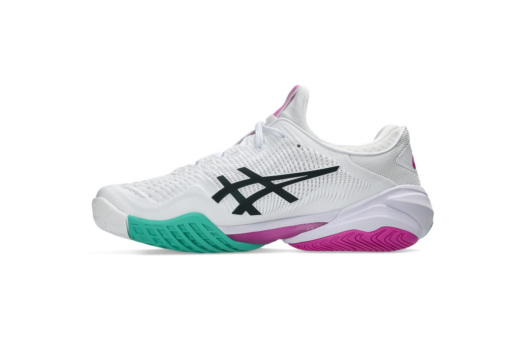 Asics Men's COURT FF 3 Tennis Shoes in White/Digital Sakura
