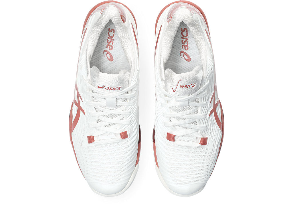 Asics Women's Solution Speed FF 2 Shoes in White/Light Garnet