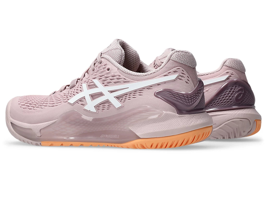 Asics Women's Gel-Resolution 9 Tennis Shoes in Watershed Rose/White