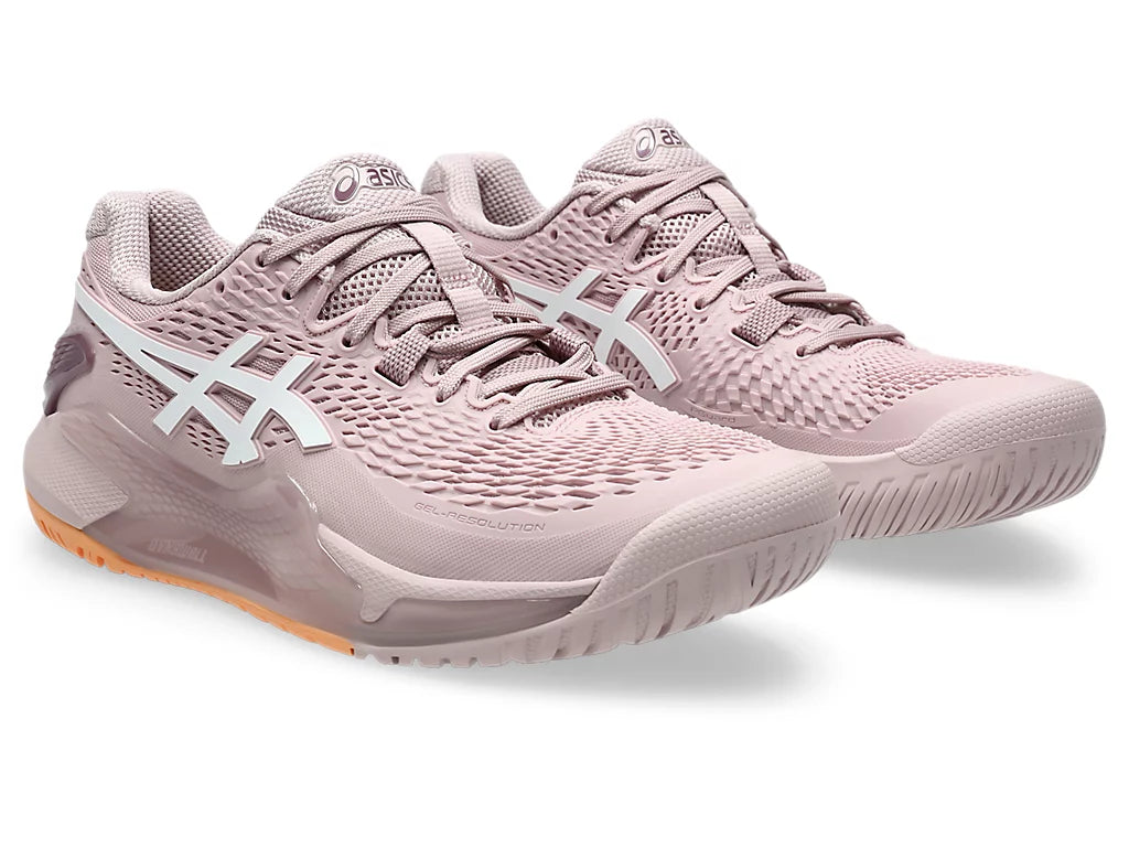 Asics Women's Gel-Resolution 9 Tennis Shoes in Watershed Rose/White