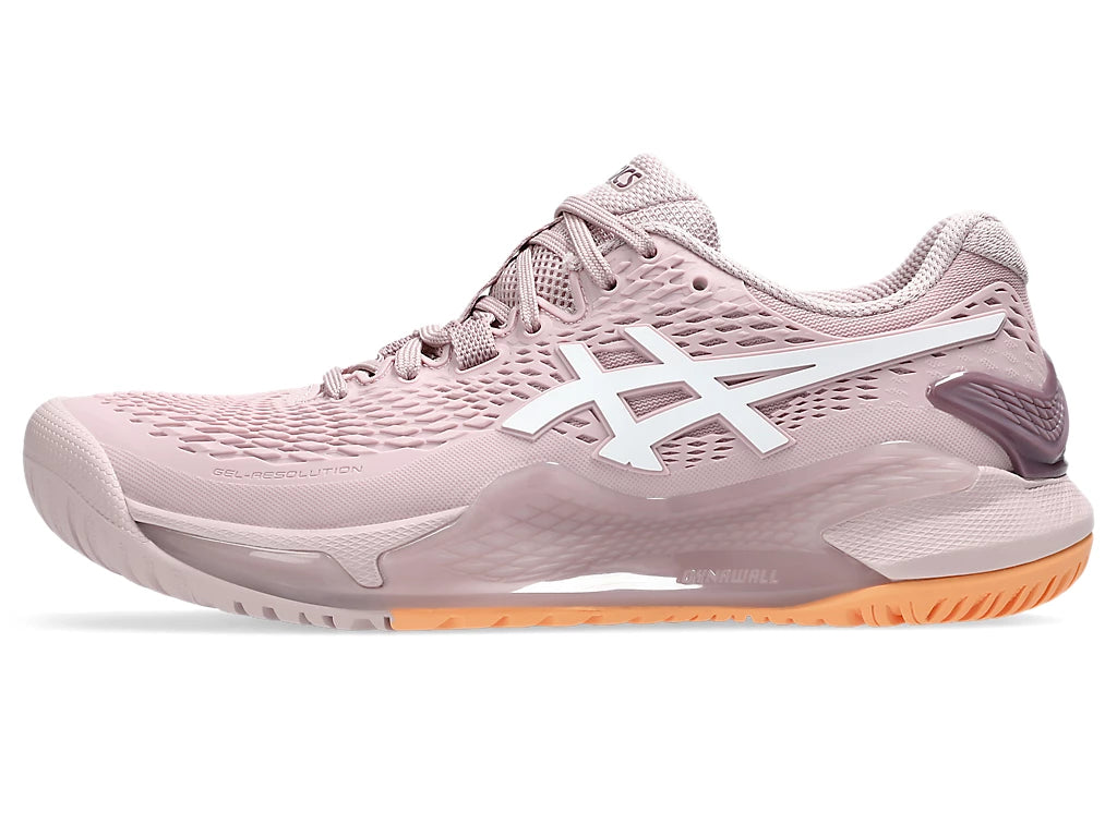 Asics Women's Gel-Resolution 9 Tennis Shoes in Watershed Rose/White