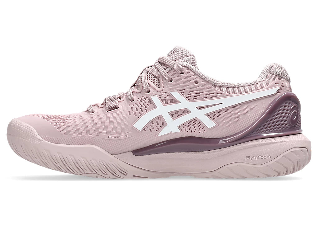 Asics Women's Gel-Resolution 9 Tennis Shoes in Watershed Rose/White