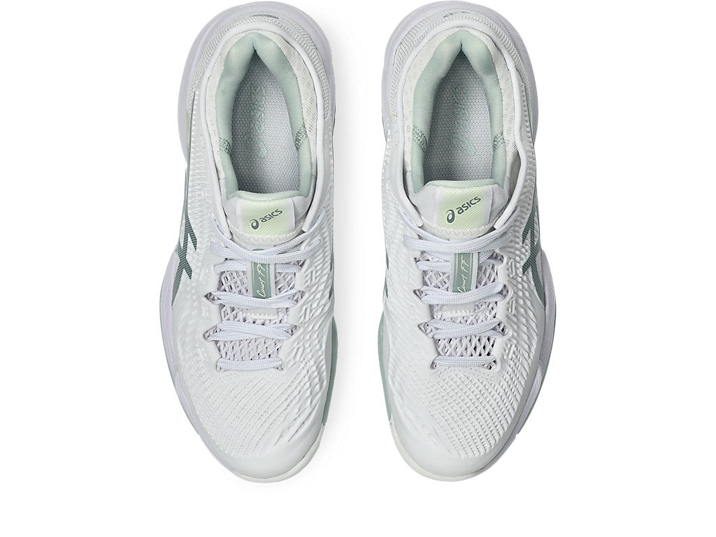 Asics Women's COURT FF 3 Tennis Shoes in White/Lichen Rock