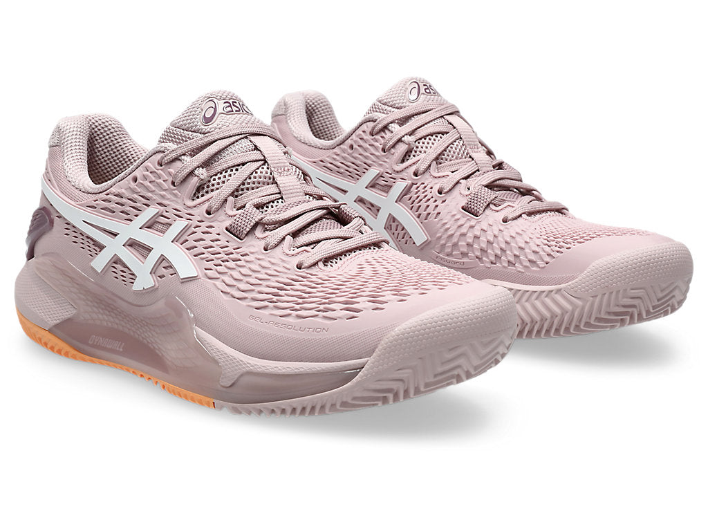 Asics Women's Gel-Resolution 9 Clay Tennis Shoes in Watershed Rose/White