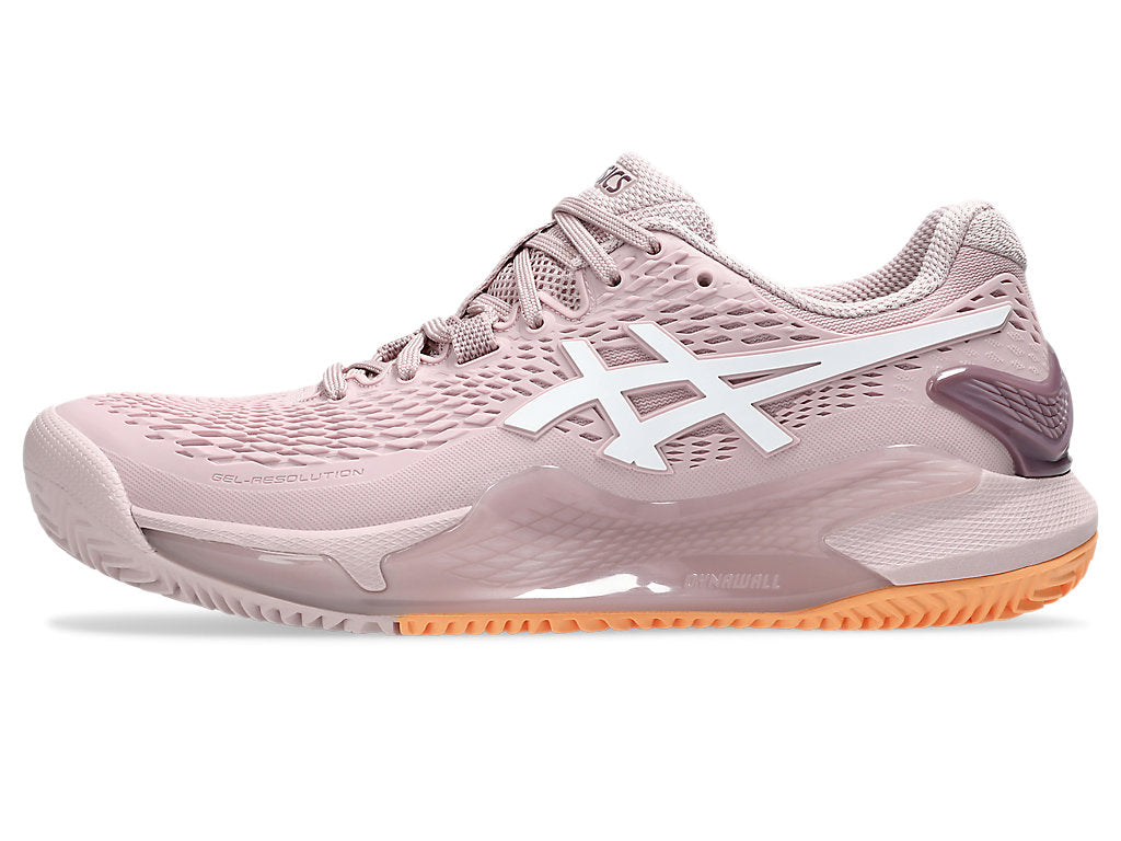 Asics Women's Gel-Resolution 9 Clay Tennis Shoes in Watershed Rose/White