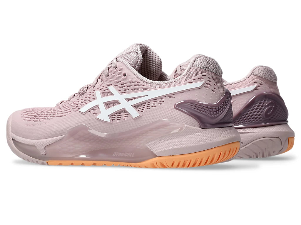 Asics Women's GEL-RESOLUTION 9 Wide (D)Tennis Shoes in Watershed Rose/White