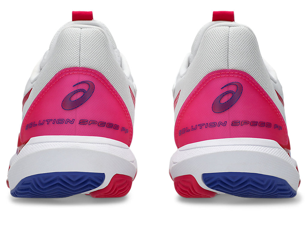 Asics Women's SOLUTION SPEED FF 3 CLAY Tennis Shoes in White/Bright Rose