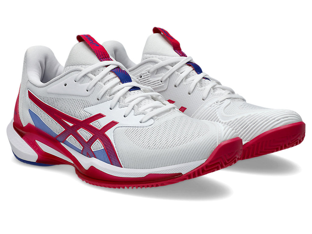 Asics Women's SOLUTION SPEED FF 3 CLAY Tennis Shoes in White/Bright Rose