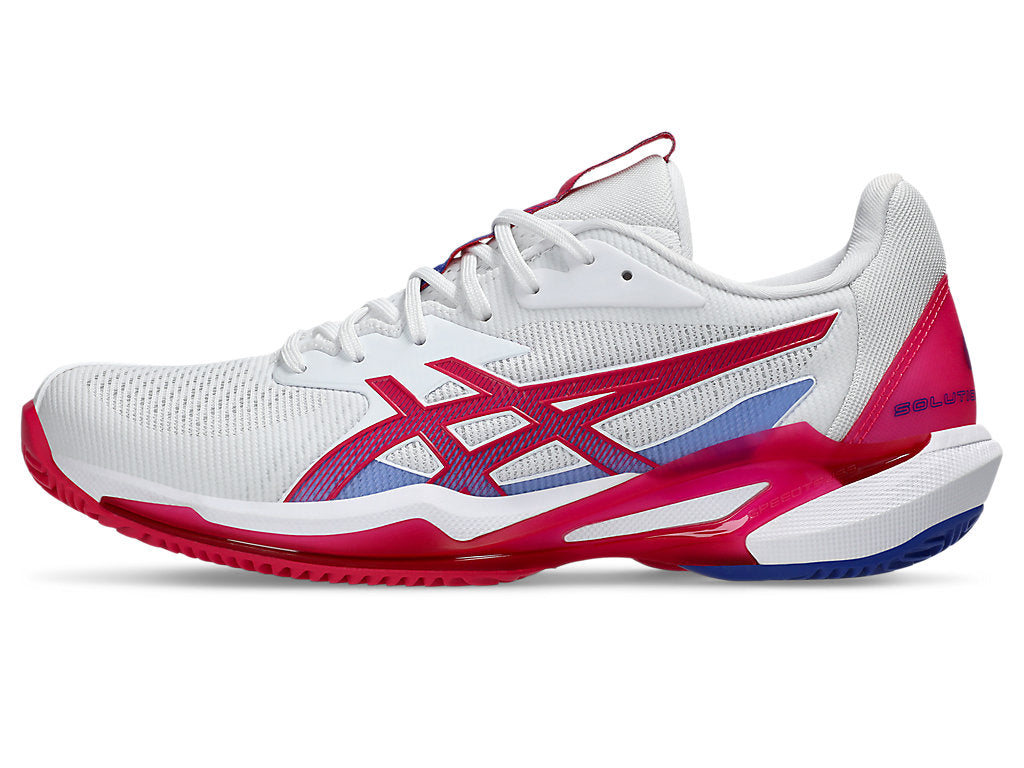 Asics Women's SOLUTION SPEED FF 3 CLAY Tennis Shoes in White/Bright Rose