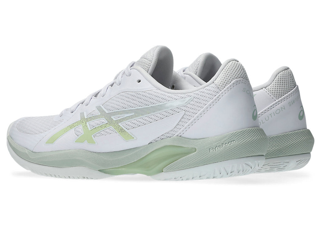 Asics Women's SOLUTION SWIFT FF 2 Tennis Shoes in White/Lichen Rock