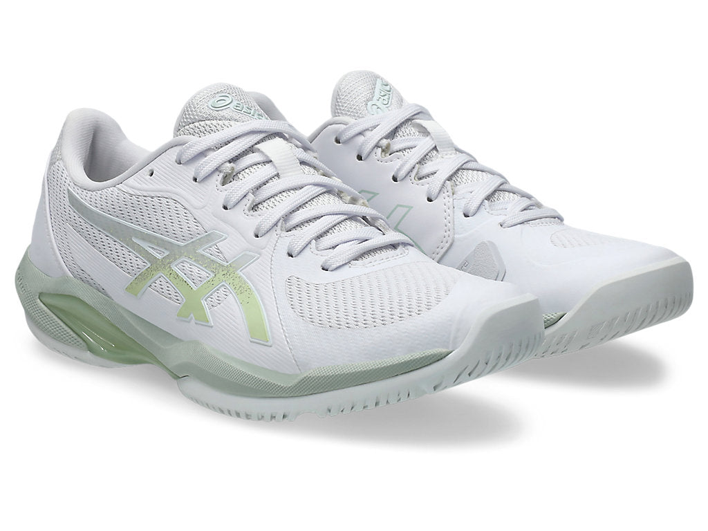 Asics Women's SOLUTION SWIFT FF 2 Tennis Shoes in White/Lichen Rock