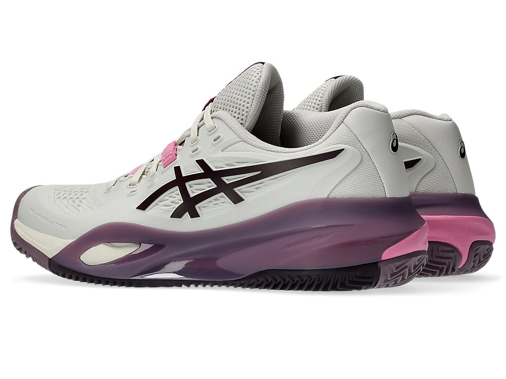 Asics Women's GEL-RESOLUTION X CLAY Tennis Shoes in Soft Oat/Dark Aubergine