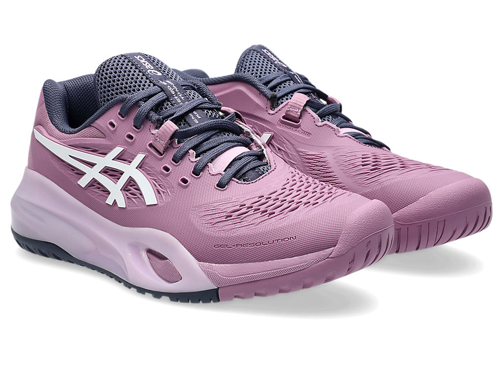 Asics Women's GEL-RESOLUTION X Wide (D) Tennis Shoes in Ube/White