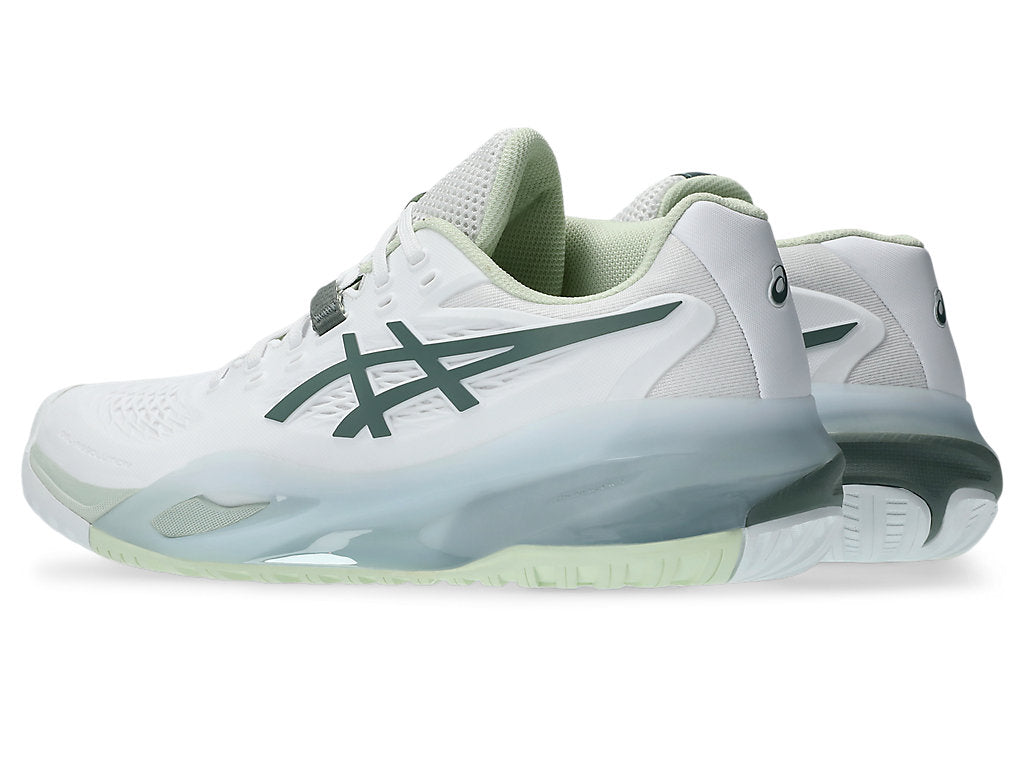 Asics Women GEL-RESOLUTION X Tennis Shoes in White/Monument Blue