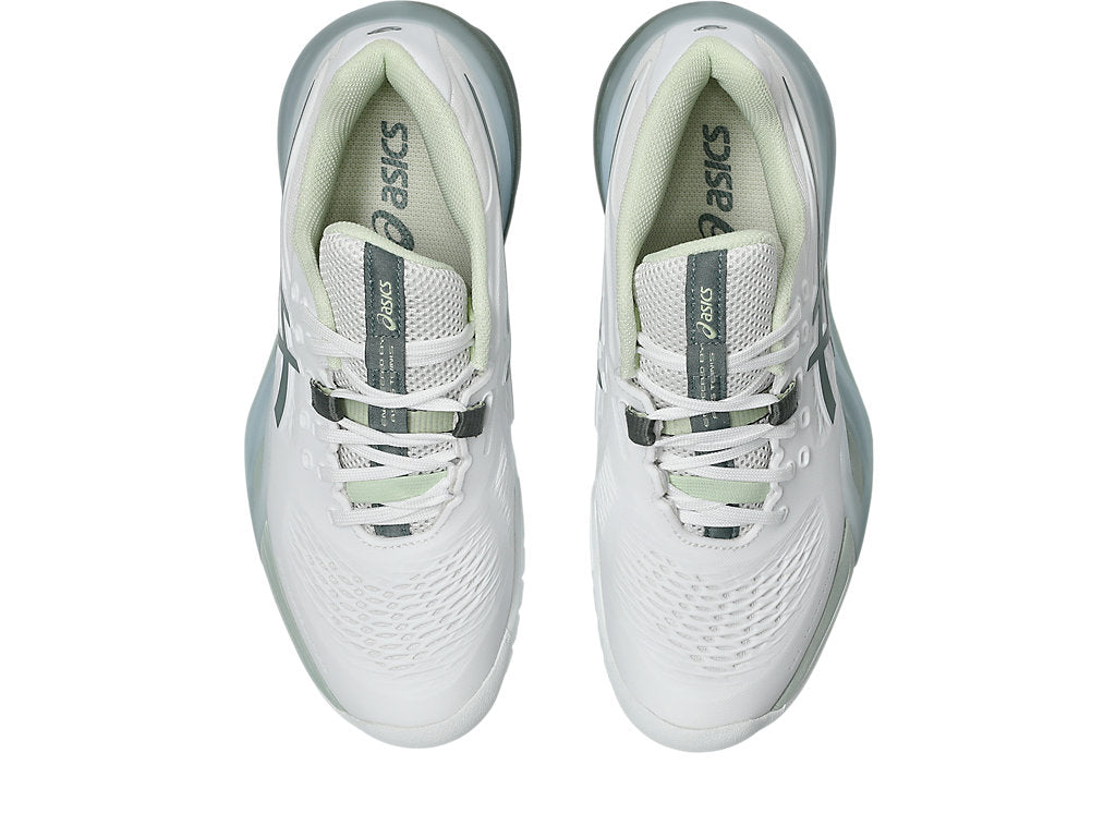 Asics Women GEL-RESOLUTION X Tennis Shoes in White/Monument Blue