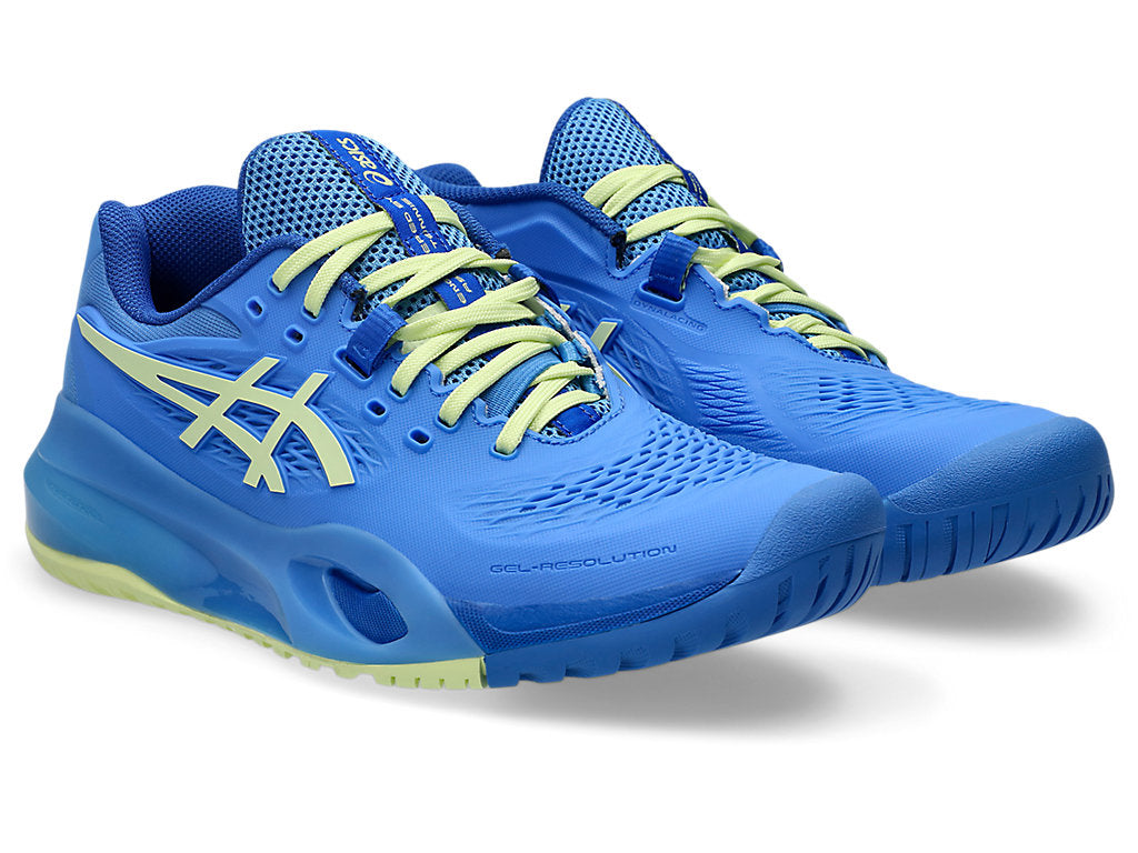 Asics Women's GEL-RESOLUTION X Tennis Shoes in Blue Coast/Huddle Yellow