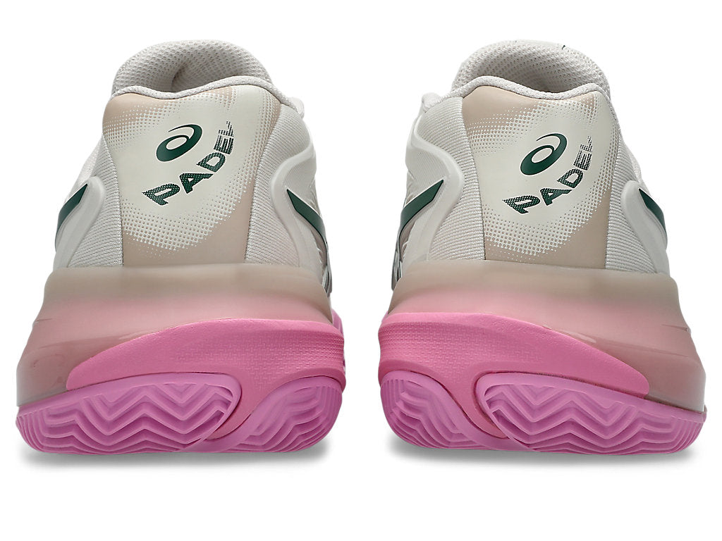 Asics Women's GEL-RESOLUTION X PADEL Tennis Shoes in Soft Oat/Jewel Green